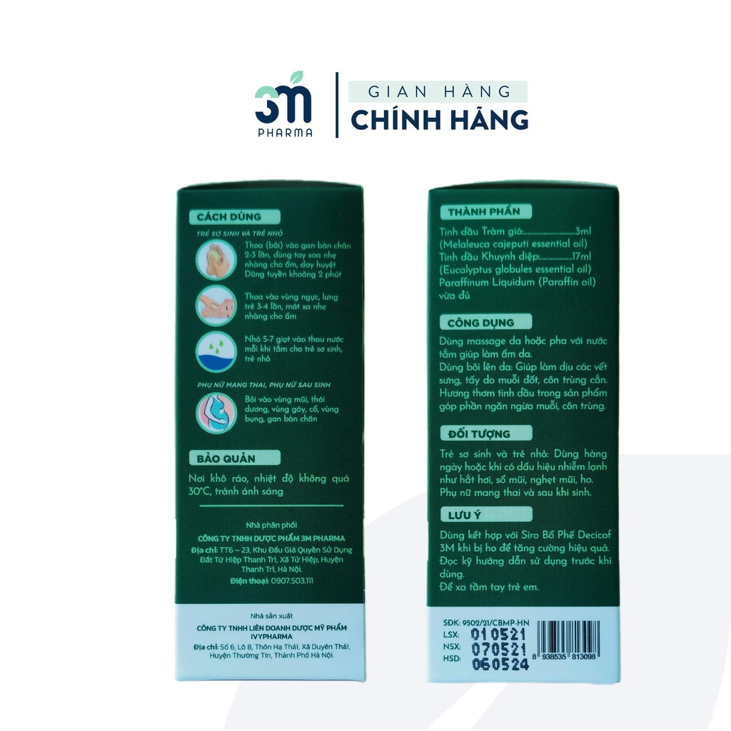 - DẦU TRÀM KHUYNH DIỆP THERAPY 30ML DÙNG CHO TRẺ SƠ SINH, TRẺ NHỎ