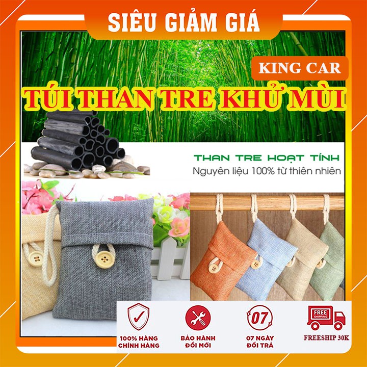 Túi than tre hoạt tính, túi than tre khử mùi dùng cho ô tô và phòng - Shop KingCar