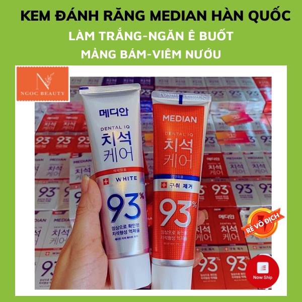 Kem đánh răng Median 93, làm trắng răng, ngăn mảng bám hàn quốc