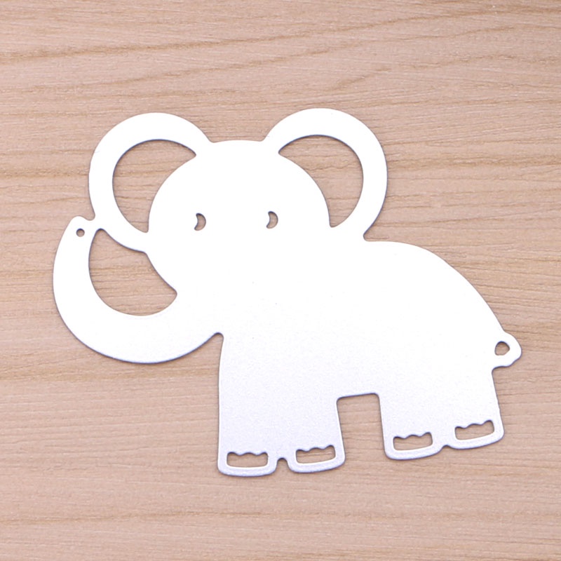 Khuôn Cắt Hình In Nổi Hình Chú Voi Bằng Kim Loại Dùng Trang Trí Thiệp / Scrapbook
