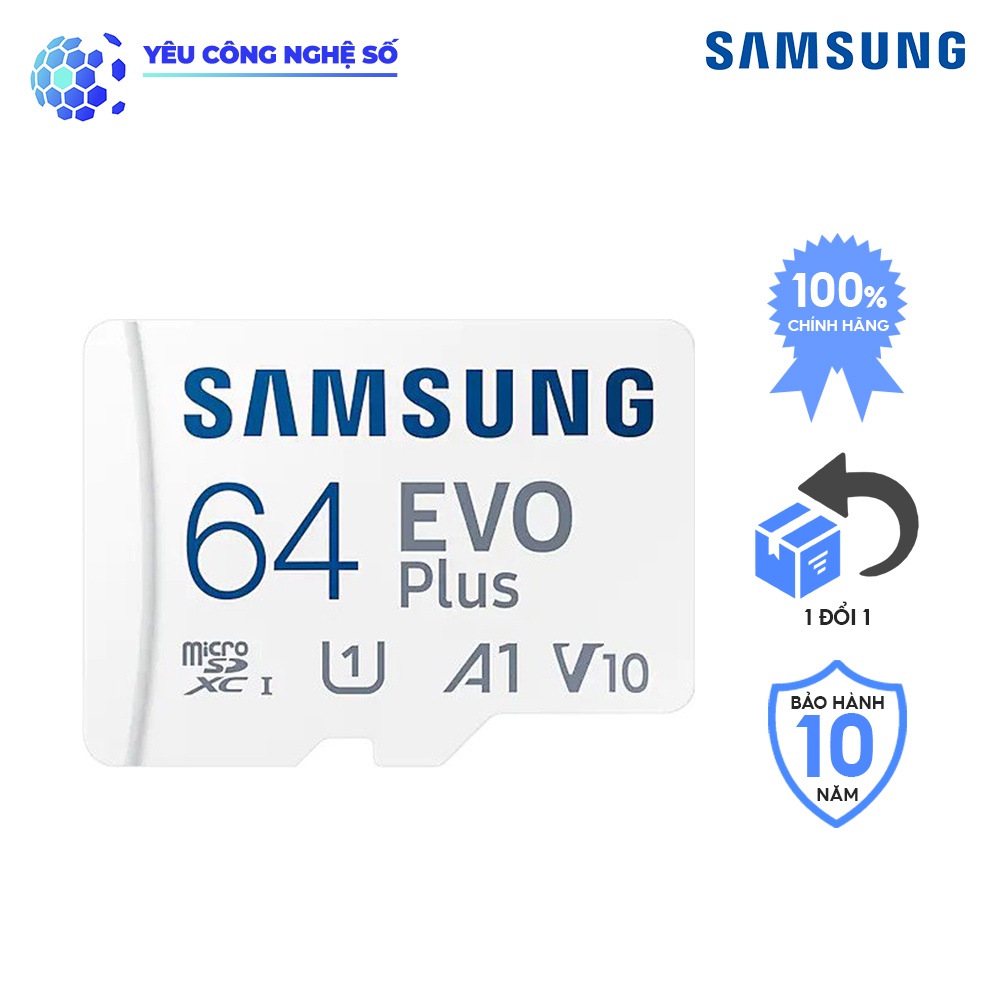 Thẻ nhớ MicroSD Samsung Evo Plus 64GB chính hãng bảo hành 10 năm 1 đổi 1