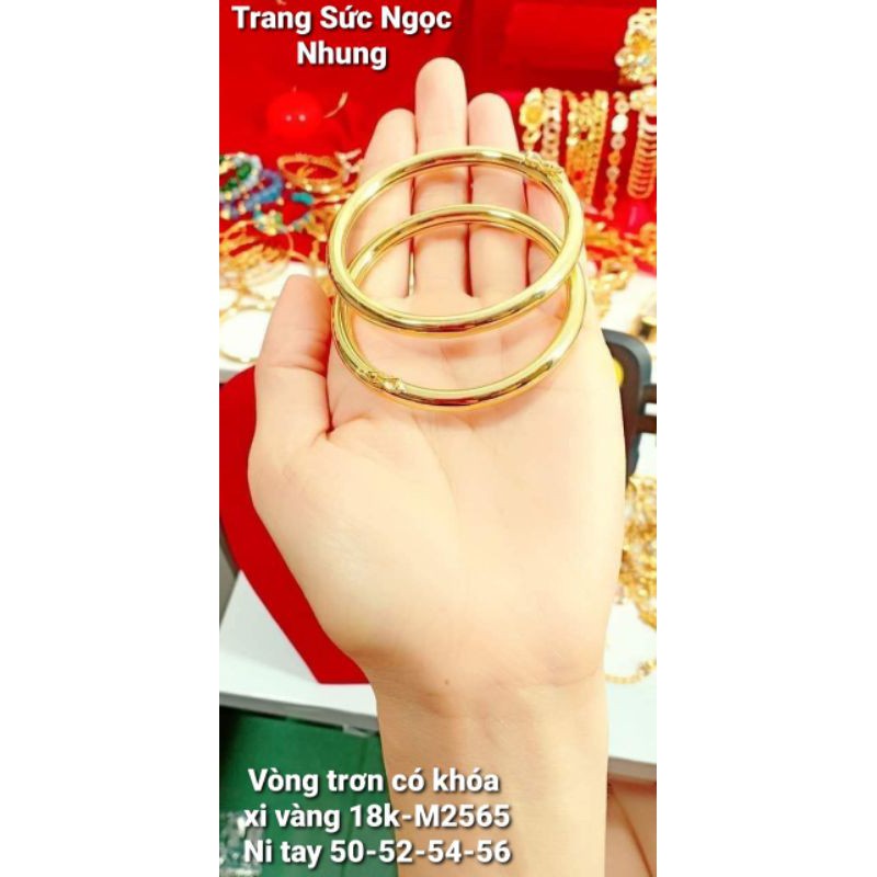 Vòng tròn trơn có khóa mạ vàng 18k-M2565
