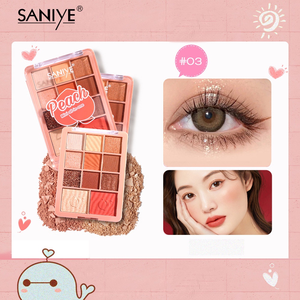 Bảng phấn mắt SANIYE E118 lâu trôi dễ sử dụng có cọ sẵn18g