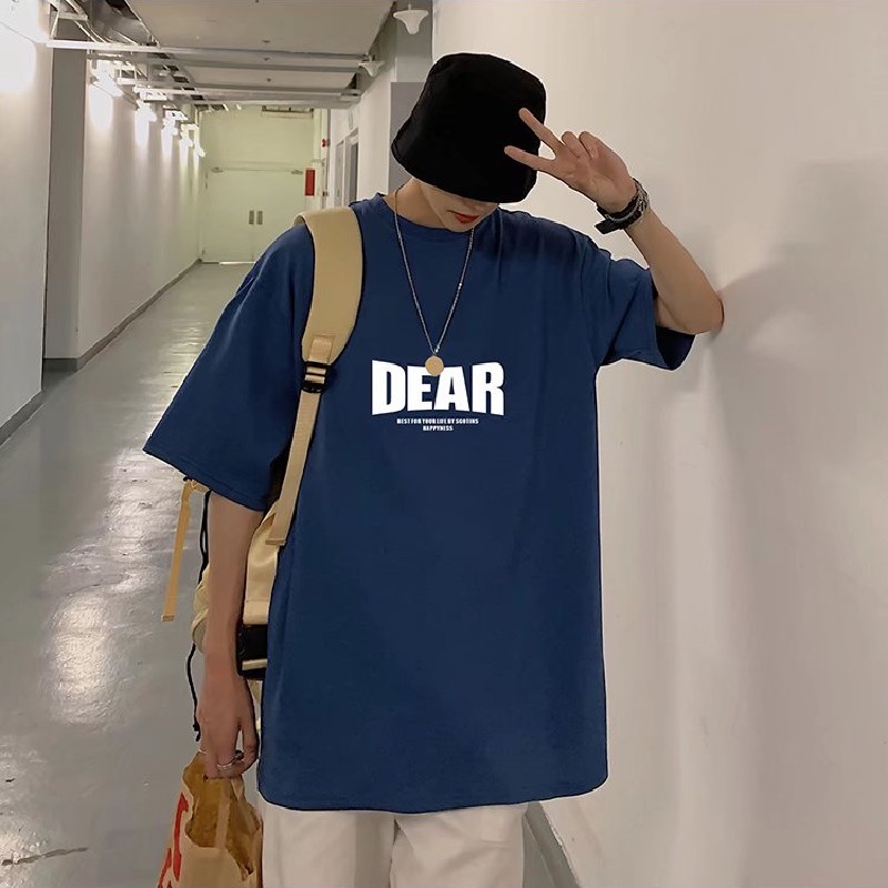 Áo Thun Nam Ngắn Tay Cổ Tròn In Chữ Thời Trang Size S-8XL