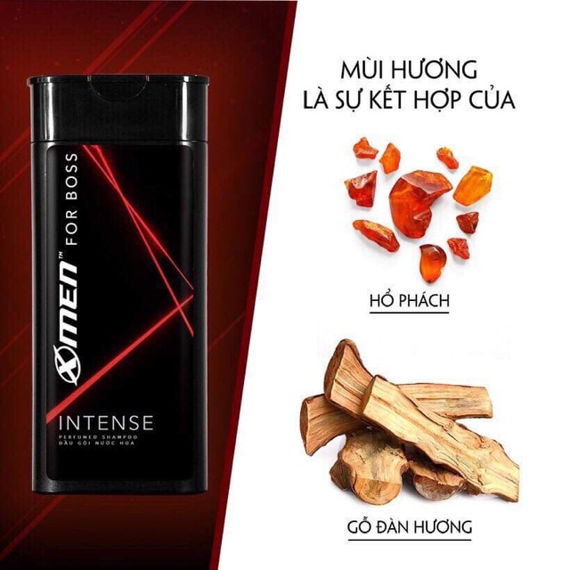 Dầu gội nước hoa X-Men For Boss Intense - Mùi hương trầm đầy nội lực 180g
