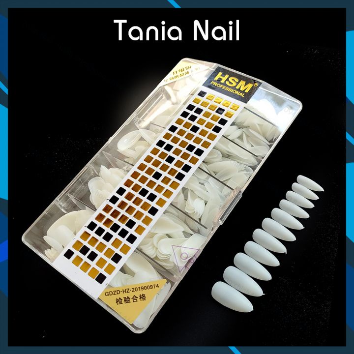 Móng Úp Thiết Kế  Nhám Thang Vuông Nhọn,Tròn Bầu Trong Đục HSM 500Pcs