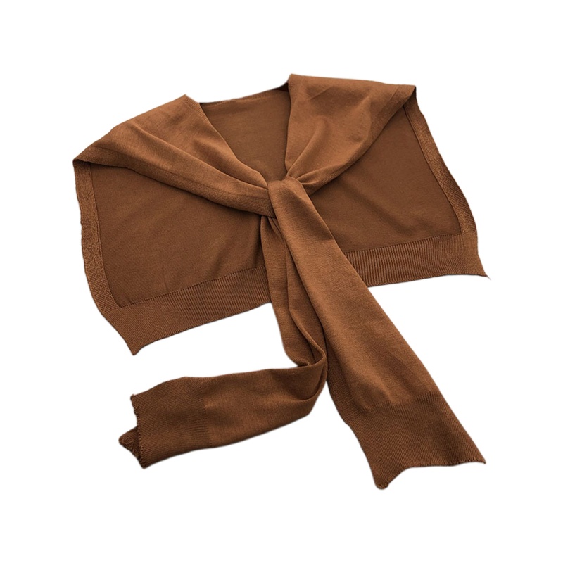 Khăn Choàng Nhỏ Sợi Acrylic Thắt Nút Màu Trơn Xinh Xắn Cho Nữ Vào Mùa Đông