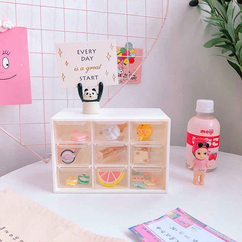 Tủ nhựa mini 9 ô trong suốt