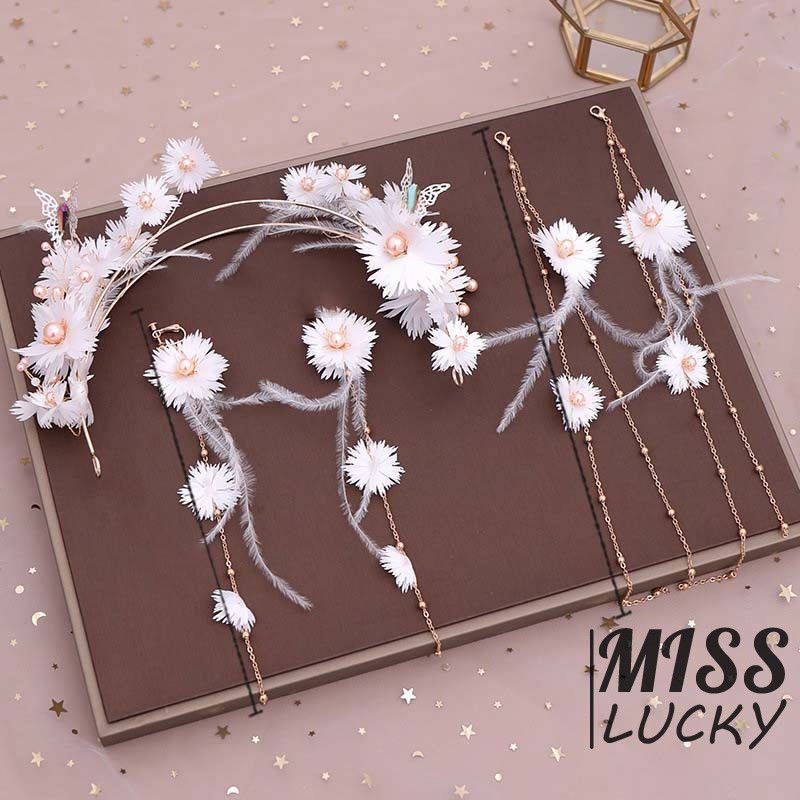 Phụ kiện cài tóc phong cách Hàn Quốc thanh tú cho cô dâu