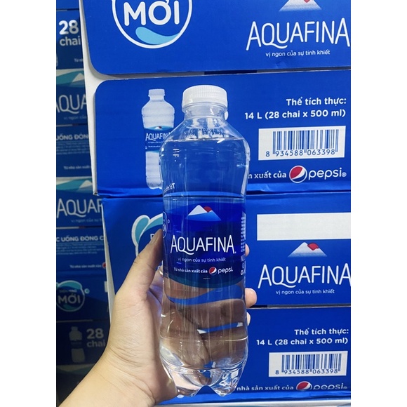 [NOWSHIP] Nước Suối Tinh Khiết Aquafina Thùng 28 Chai 500ml (mẫu mới)