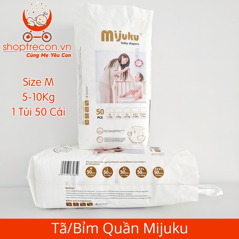 Bỉm quần Mijuku xuất Nhật M50/L50/XL50/XXL50 bịch 50 miếng (SIÊU THẤM HÚT) GIẢM GIÁ SOCK