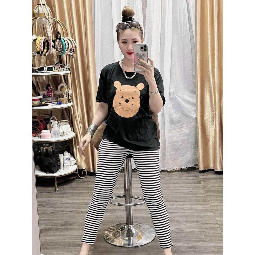 Bộ Sắc Màu Mặc Nhà Nữ, Mặc Đi Chơi Áo Thun Quần Ôm Thun Gân, Mẫu Đẹp, Màu Hot
