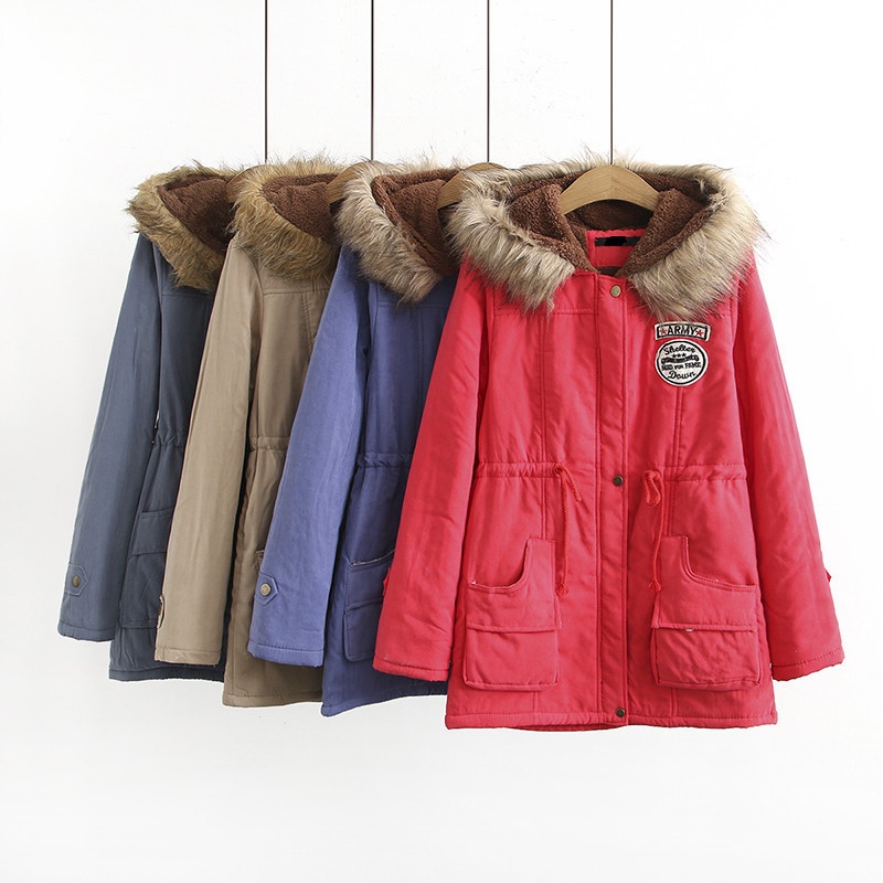 IELGY Áo Khoác cotton Tay Dài Có Nón Phong Cách Hàn Quốc Thời Trang Mùa Đông Cho Nữ