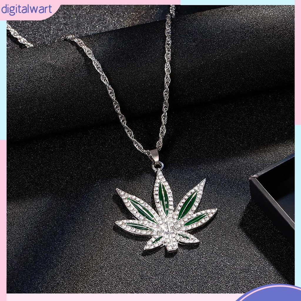 Vòng cổ hợp kim mặt hình chiếc lá đính đá thời trang sáng tạo cho nữ