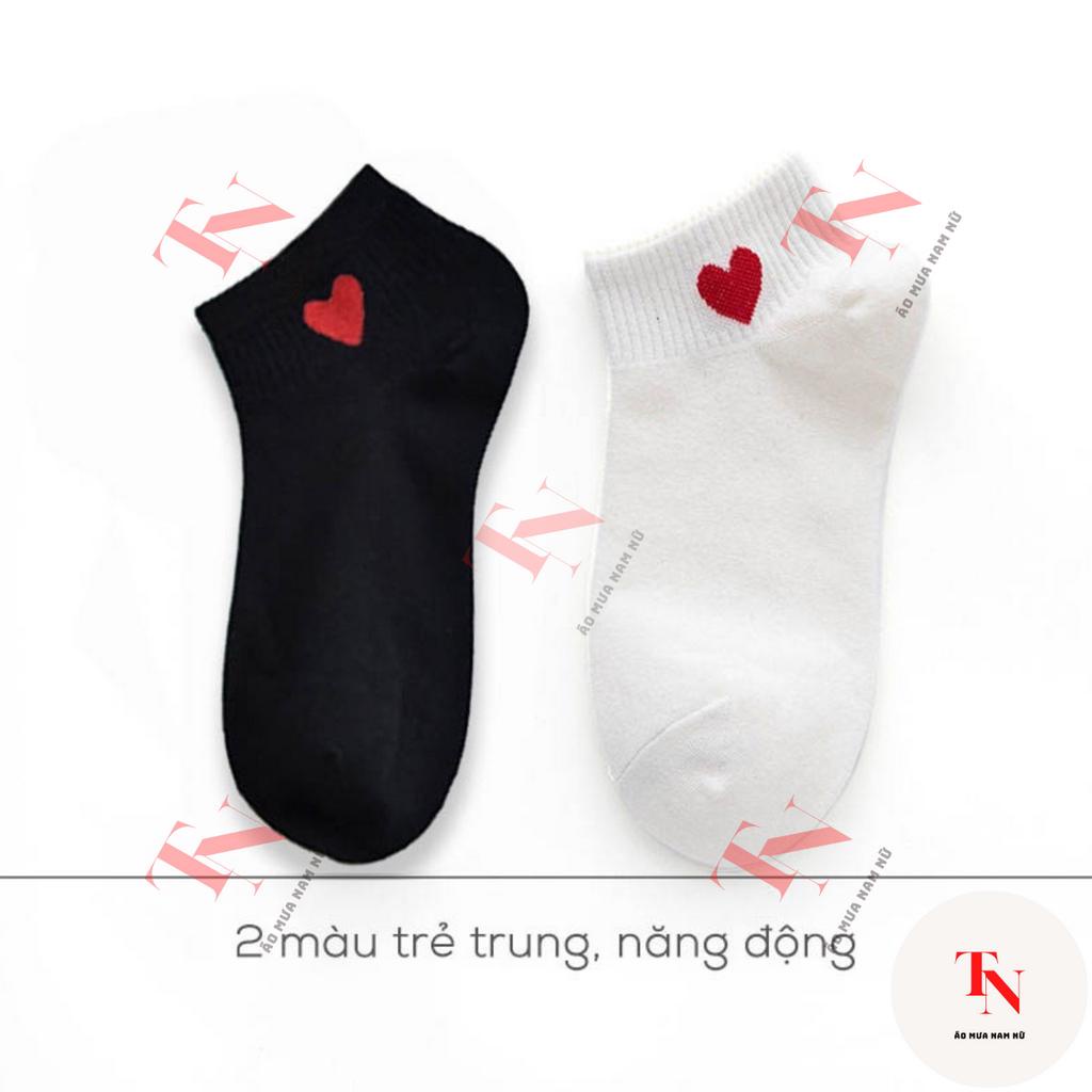 Tất nữ cổ thấp phong cách Hàn Quốc, vớ nữ hoạt tiết trái tim chất liệu cotton chống trơn M2600 - Tình Ngọc Store