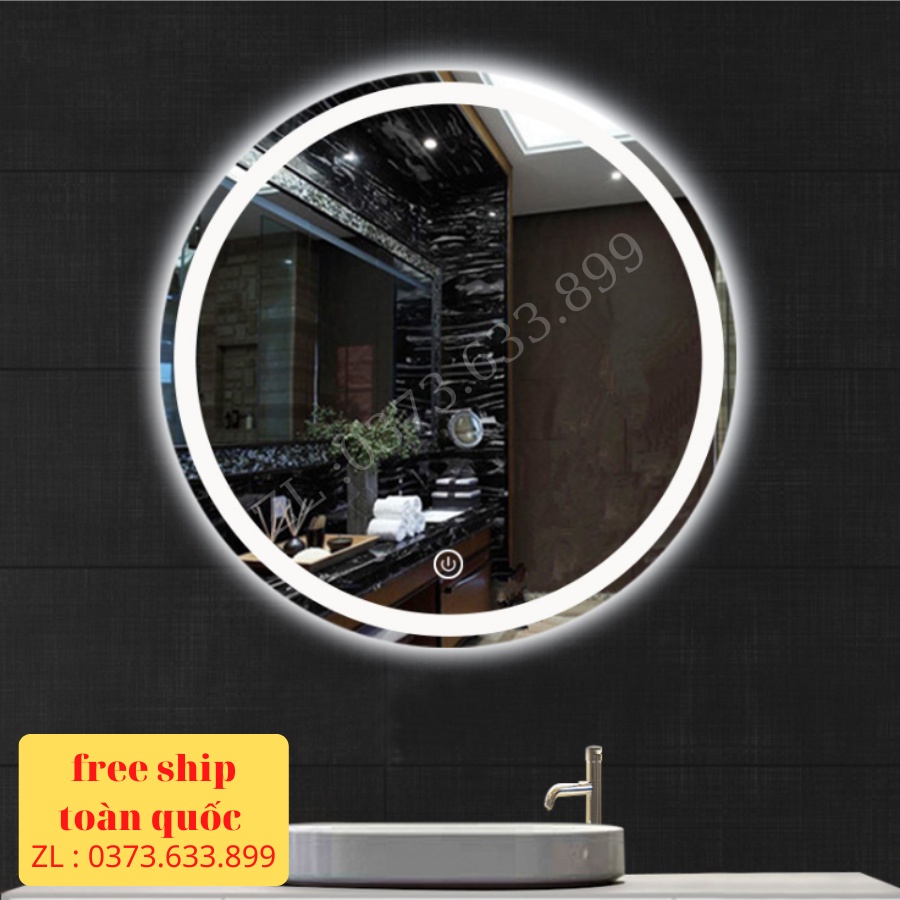 ( giá sỉ ) gương đèn led cảm ứng phá sương thông minh treo tường Kích thước D60 cm - guonghoangkim mirror