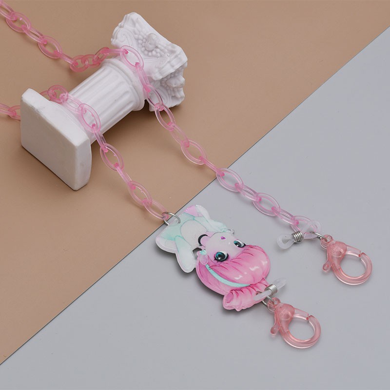 XiaoboACC Dây Đeo Khẩu Trang/ Kính Màu Kẹo Acrylic Trong Suốt Cho Trẻ Em 60CM