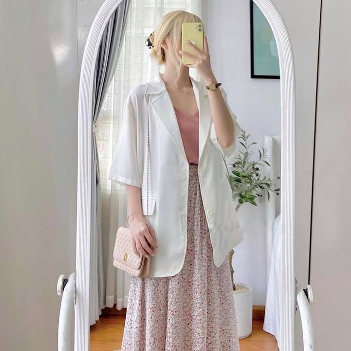 Áo blazer ngắn tay nhiều màu form chuẩn Quảng Châu dễ phối đồ