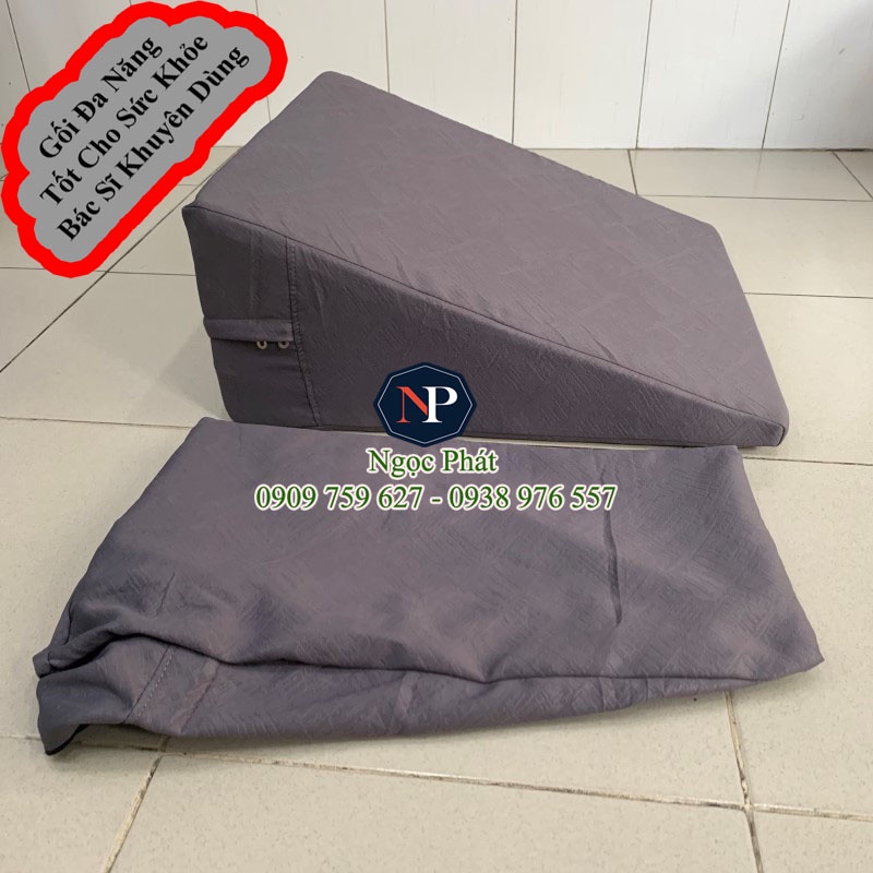 Gối Chống Trào Ngược Dạ Dày Ở Người Lớn HARU 60x60x26cm Giúp Giảm Ợ Nóng, Đau Họng, Nuốt Khó - NGỌC PHÁT