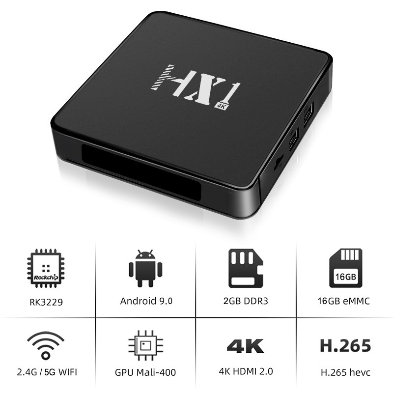 Android tivi box HX1 2GRAM +16GROM android 9.1 Smart tv box giá rẻ - Hàng xịn