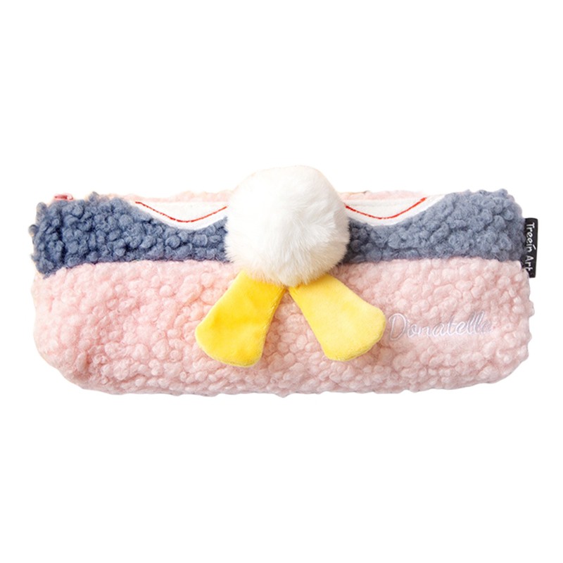 SEL Cute Soft Plush Fluffy Pencil Case Student Zipper Pen Pouch Stationery Organizer