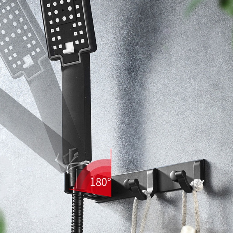 QQ Giá Đỡ Đầu Vòi Hoa Sen Gắn Tường 180 Độ° Giá Đỡ Vòi Hoa Sen Điều Chỉnh Được Kèm 2 Móc Treo