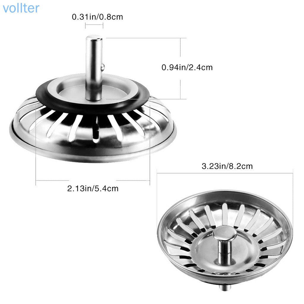 Set 1 / 4 Nút Chặn Lỗ Thoát Nước Bồn Rửa Chén Bằng Thép Không Gỉ