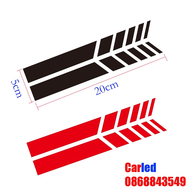 Bộ 2 tem decal dán gương chiếu hậu thể thao xe ô tô
