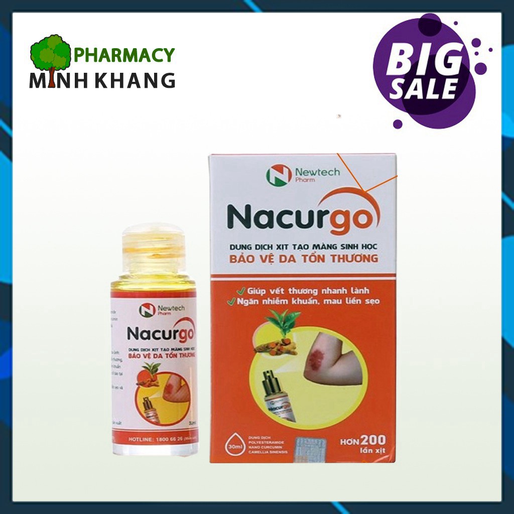 [MIỄN PHÍ] [CHÍNH HÃNG] Dung dịch xịt màng sinh học bảo vệ da nacurgo [ĐỔI TRẢ]