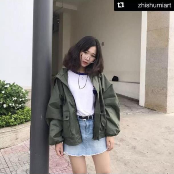 Áo khoác kaki hộp nữ cổ cao cá tính siêu tiện lợi siêu thời thượng phong cách việt