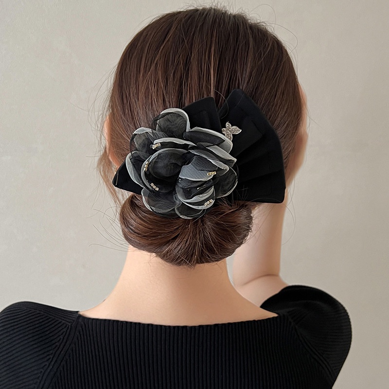 Kẹp tóc Haimeikang đính nơ vải lụa cao cấp dành cho nữ