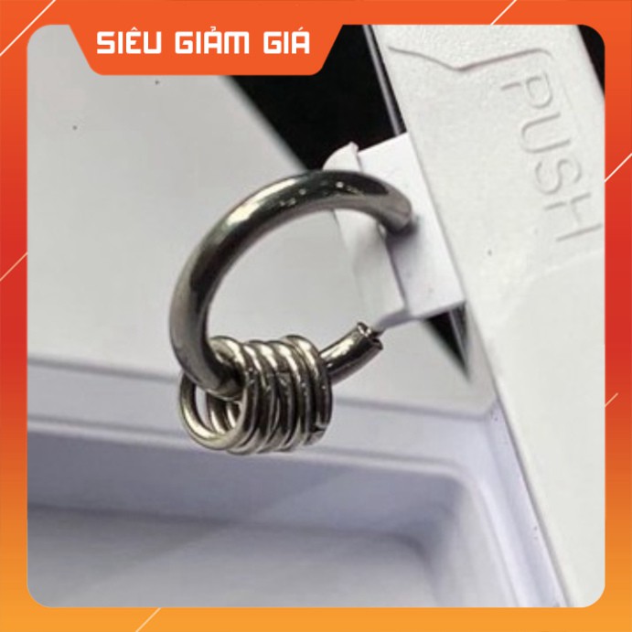 Khuyên kẹp khoen tròn (không cần xỏ lỗ) phối nhiều vòng bạc nam nữ (ảnh shop tự chụp) Cam kết chất lượng 100