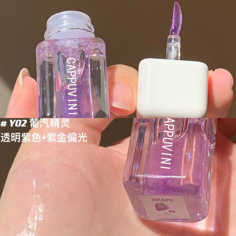 Son Dưỡng Môi Dạng Thạch Pha Lê Mềm Mại Sáng Bóng 5 Màu Tùy Chọn Nuôi Dưỡng Môi Lâu Trôi