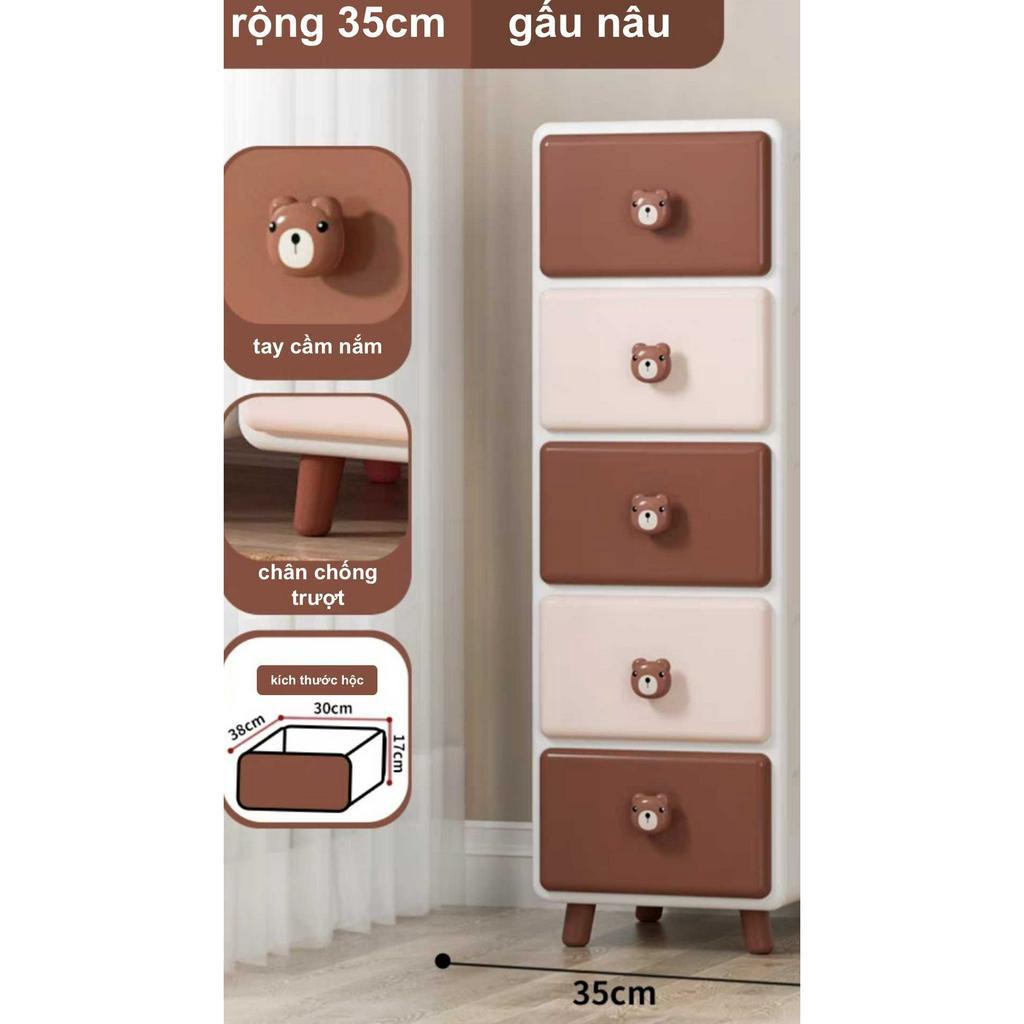 Tủ Em Bé Hình Gấu Thỏ PhonG Cách Hàn Quốc- Tủ Quần Áo Trẻ Em Dày Dặn, Đáng Yêu-Hàng Nhập Khẩu Chính Hãng