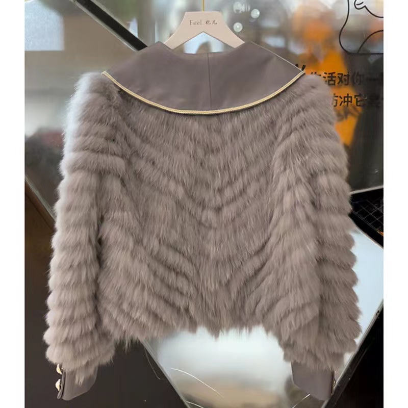 2021 áo khoác trẻ em ghép lông mới mùa thu đông