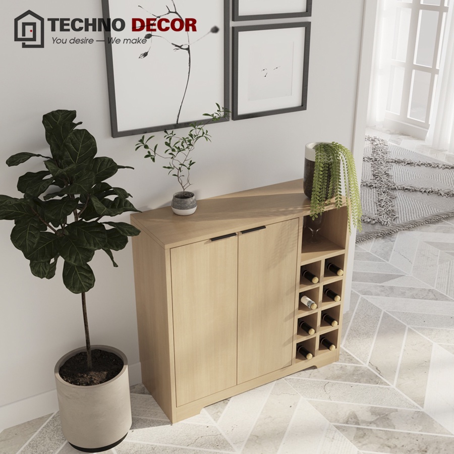 Tủ Gỗ Đa Năng 2 Cánh 9 Ngăn Dễ Dàng Tháo Lắp Decor Phòng Khách TechnoDecor Kệ Gỗ Nhiều Ngăn