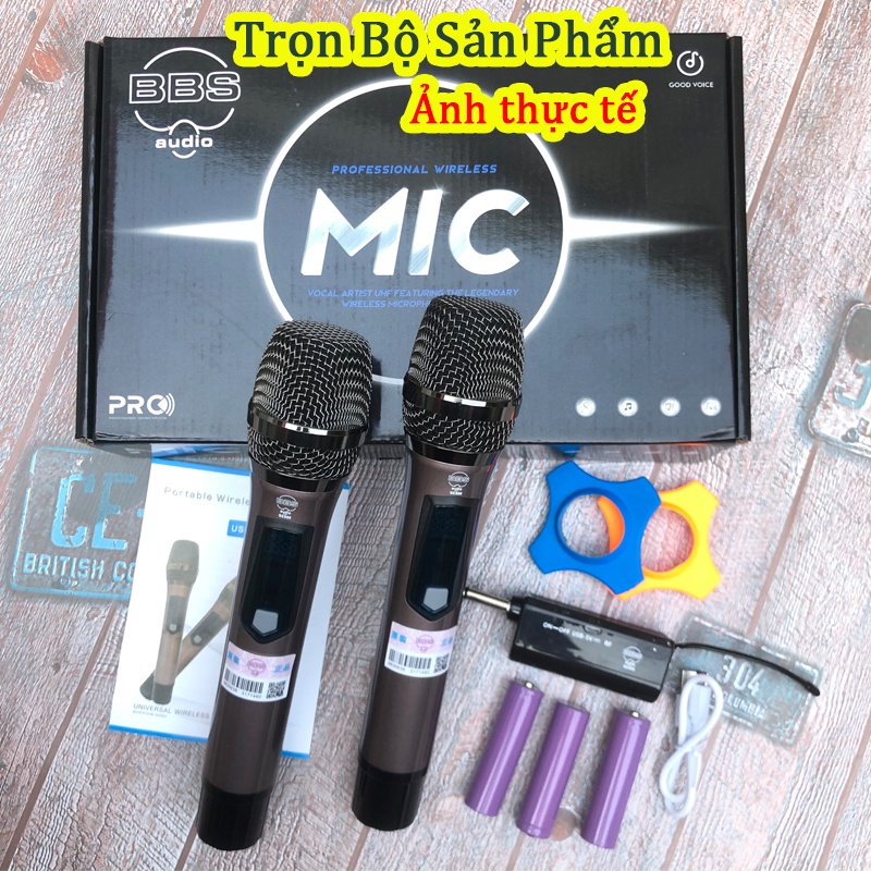 Micro Đa Năng Không Dây BBS SE888 Cao Cấp Chính Hãng Bộ 2 Mic Karaoke Hát Nhẹ Thu Âm Tôt Phù Hợp Mọi Loại Âm Ly, Loa Kéo