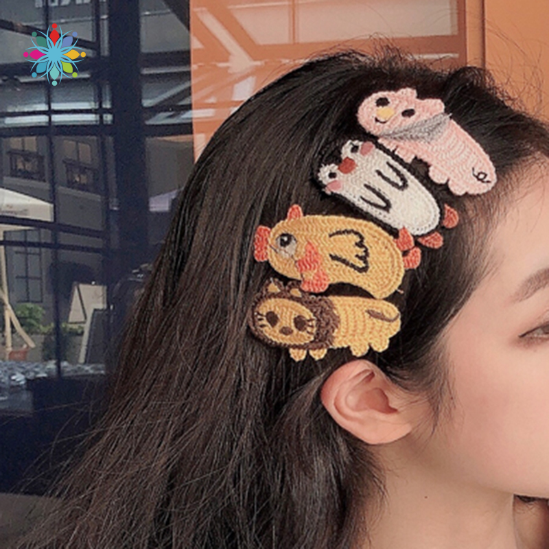 Kẹp Tóc Len Hình Hoạt Hình Xinh Xắn Cho Nữ