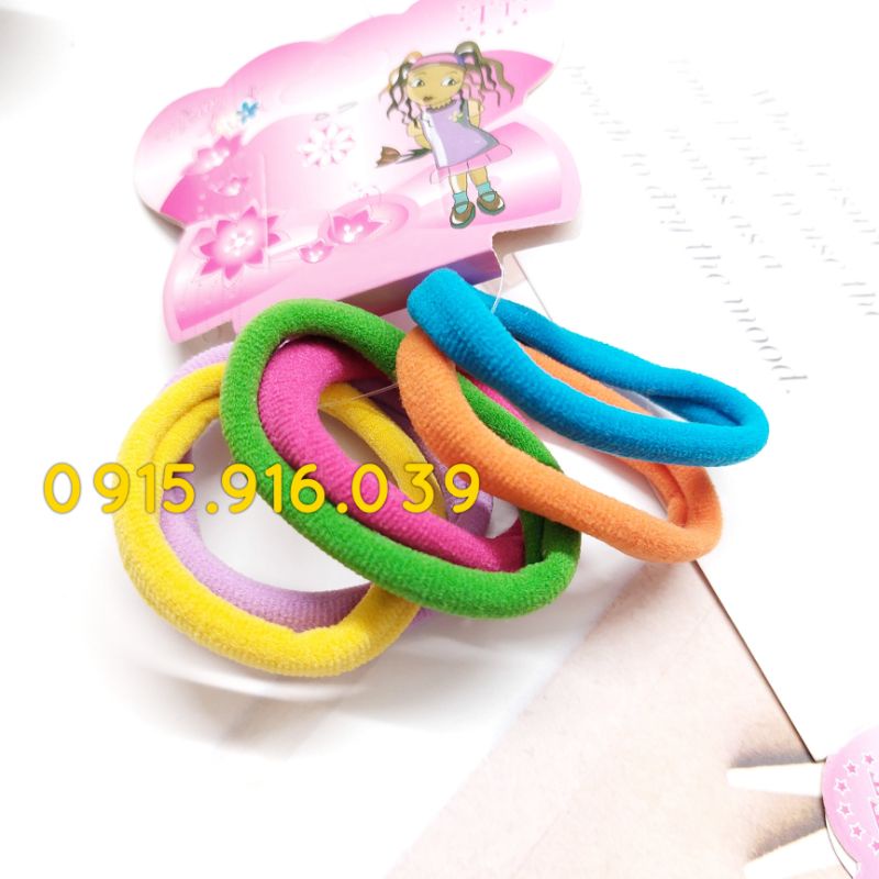 Set 6 Cột tóc nâu tây, buộc tóc thun nhiều màu