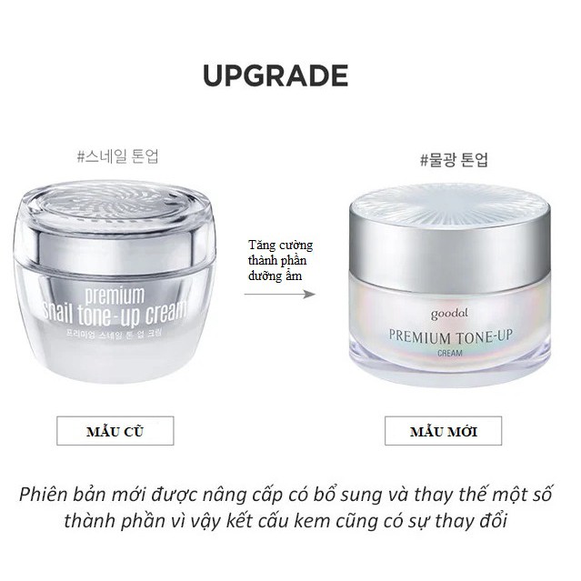 Kem Dưỡng Ốc Sên Trắng Da Và Nâng Tone Da Tức Thì Goodal Premium Snail Tone-Up Cream 10ml/30ml (MẪU MỚI)