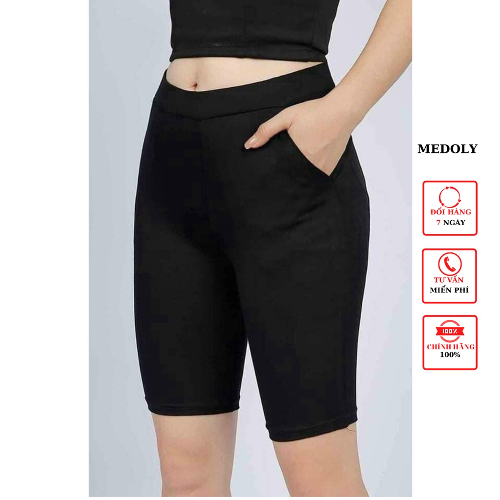 legging đùi vải thun co giản siêu hót FREESIZE>60KG