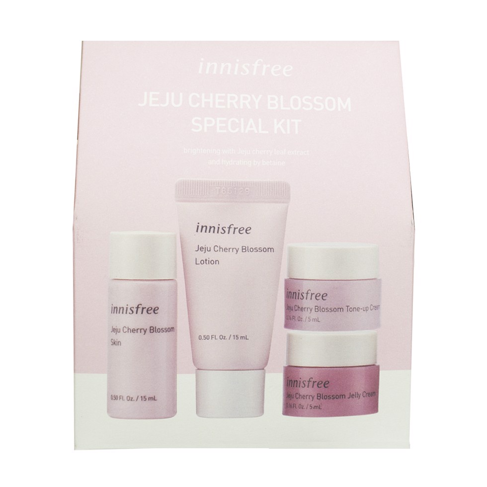 Bộ Kit 4 Món Dưỡng Ẩm, Trắng Da Chiết Xuất Lá Hoa Anh Đào Innisfree Jeju Cherry Blossom Special Kit