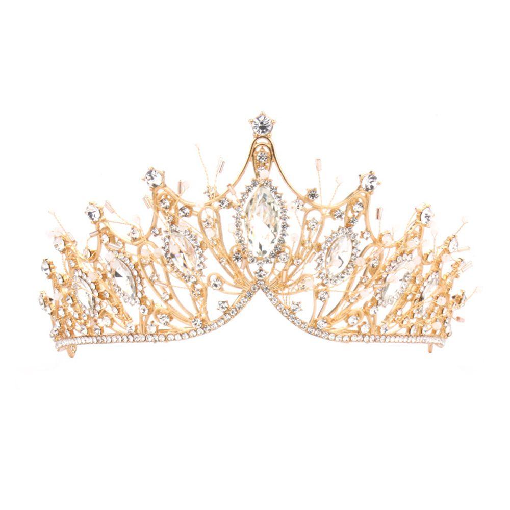 Baroque QQMALL Baroque|Vương Miện Cài Tóc Bằng Hợp Kim Màu Đen Phong Cách Retro|Vương Miện Đội Đầu Kiểu Dáng Dễ Thương Xinh Xắn