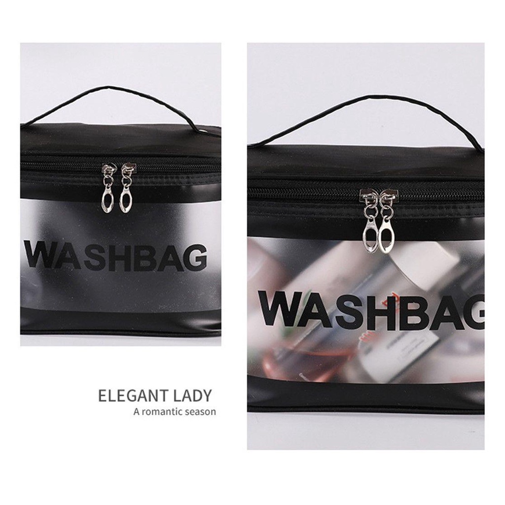 ♫DAPHNE♫ Portable Makeup Bags Reusable Travel Organizer Cosmetic Bag Toiletry Bag Women Transparent PVC Large Capacity Wash Bags/Multicolor