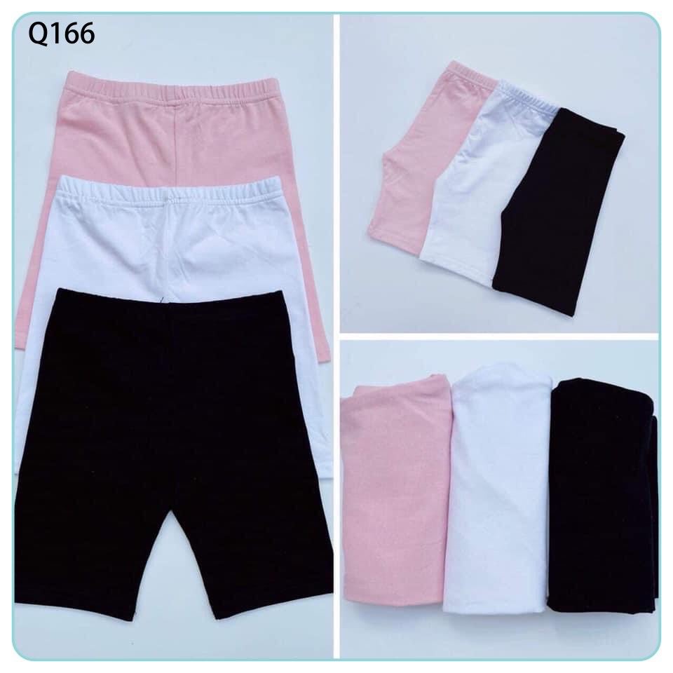Set 3 quần legging lửng cho bé gái xinh xắn (đen, trắng, hồng be)
