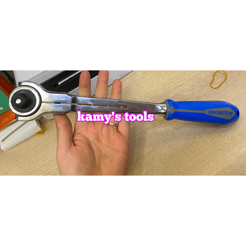 Cần siết tự động đầu lắc léo 1/2 inch Kingtony model 4752-12G dài 300mm 72 răng