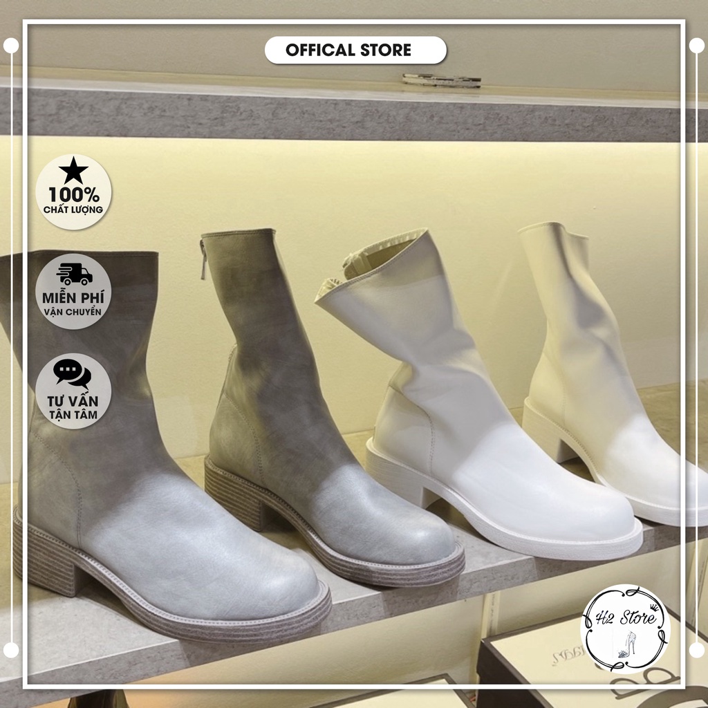 👠👟 Bốt boot lửng guidi khoá sau mũi tròn gót vuông fullbox hàng quảng châu cao cấp ⚡