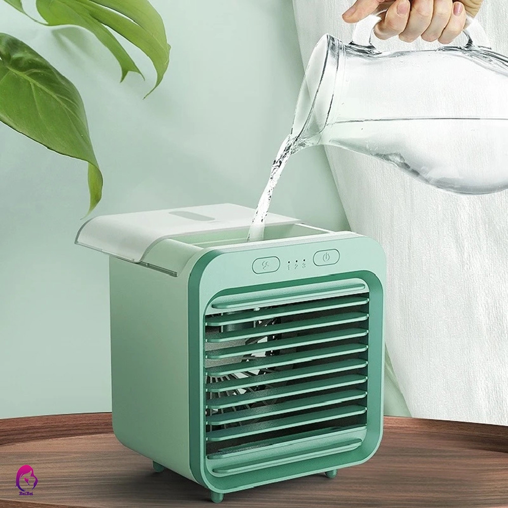 【Hàng mới về】 Rechargeable Water-cooled Air Conditioner Desktop Cooling Fan Air Cooler for Summer Home