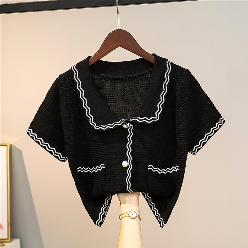 Áo Cardigan Dệt Kim Dáng Ngắn Thời Trang Mùa Hè Cho Nữ