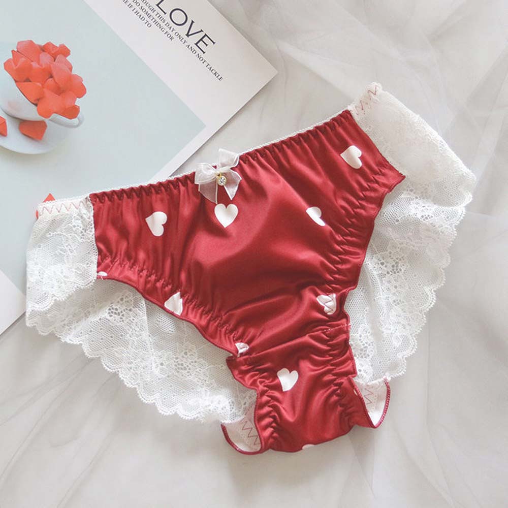 Quần Lót Vải Satin Phối Ren Quyến Rũ Dành Cho Nữ